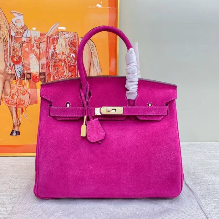 Nubuck Leather Designer Top Handle Bag