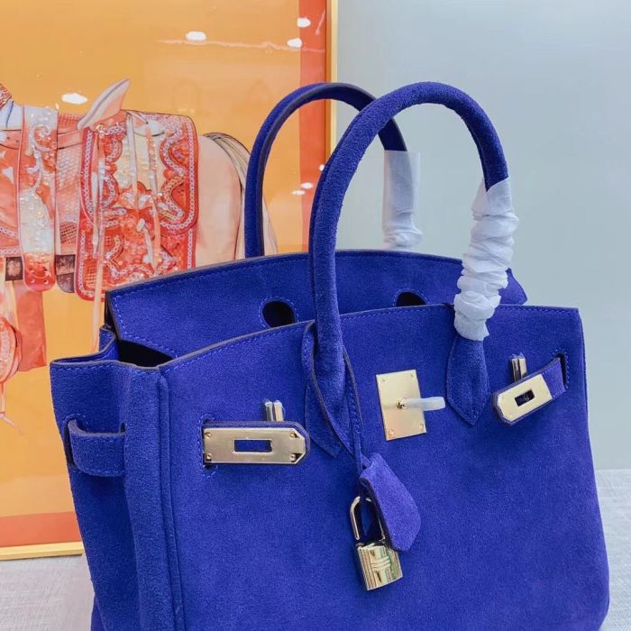 Nubuck Leather Designer Top Handle Bag