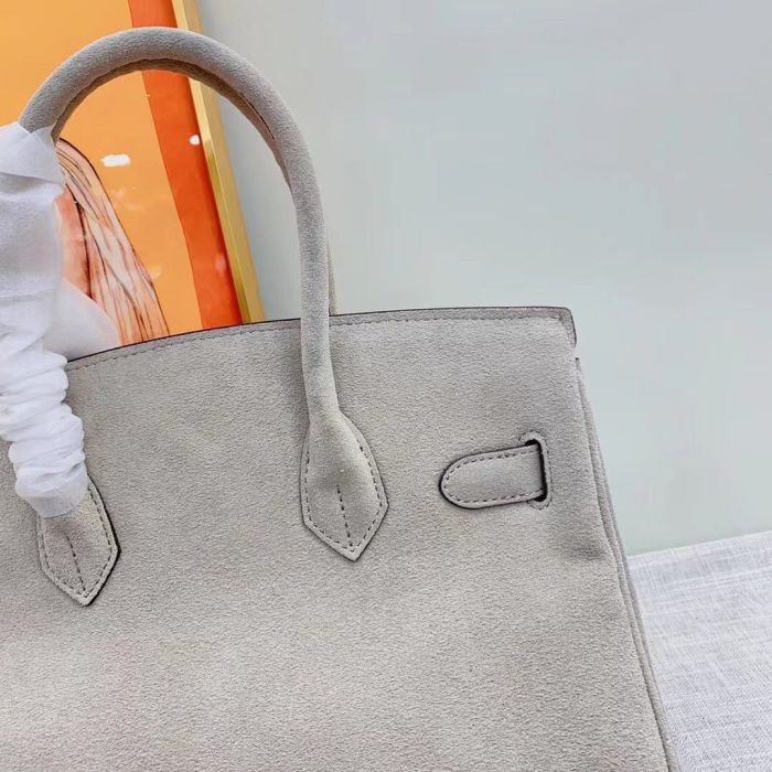 Nubuck Leather Designer Top Handle Bag