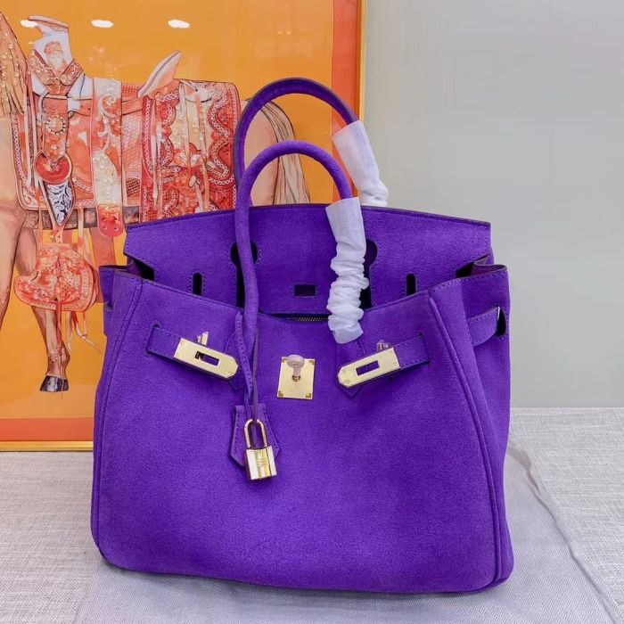 Nubuck Leather Designer Top Handle Bag