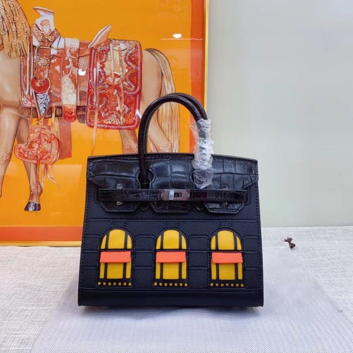 Genuine Cowhile Leather Top Handle Bag 20cm 25cm 30cm