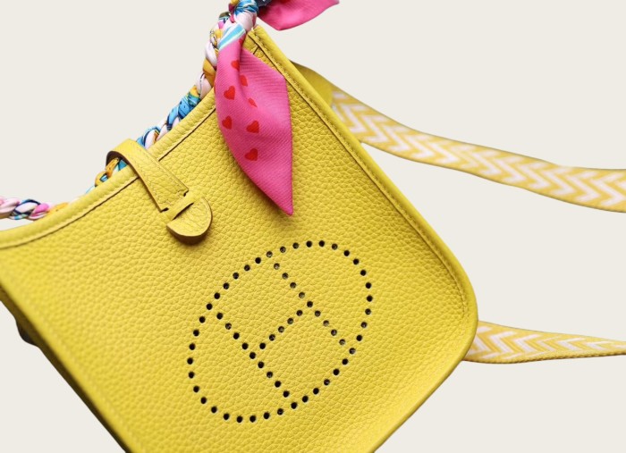 Genuine Togo Calfskin Leather Designer Bag with Branded