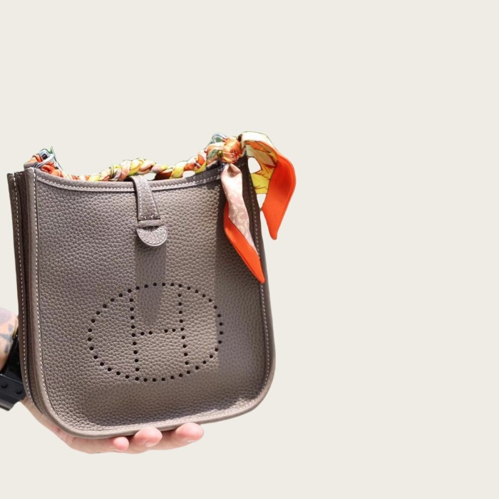 Genuine Togo Calfskin Leather Designer Bag with Branded