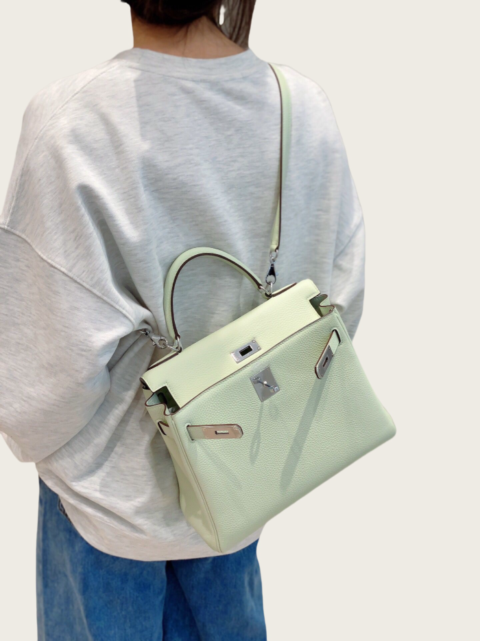 Imported Genuine Togo Calfskin Leather Tote Shoulder Bag