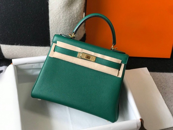 Imported Genuine Togo Calfskin Leather Tote Shoulder Bag