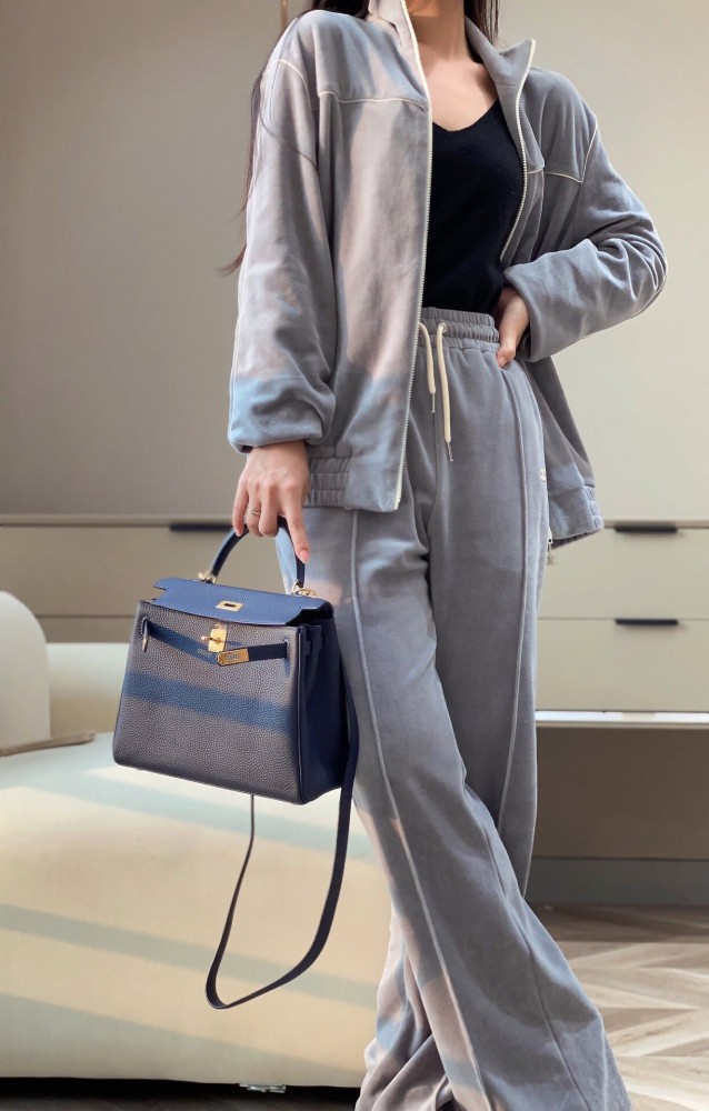 Imported Genuine Togo Calfskin Leather Tote Shoulder Bag