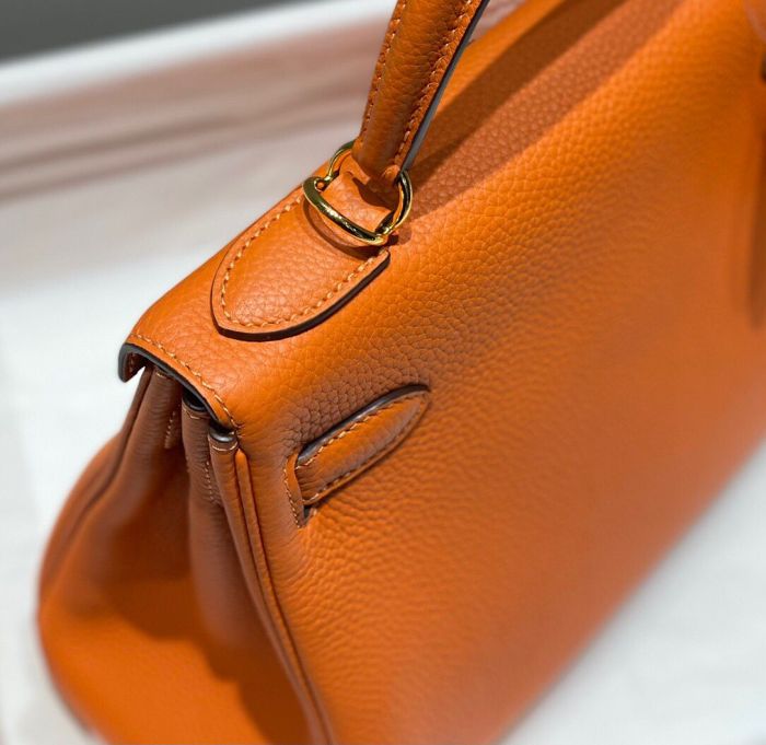 Imported Genuine Togo Calfskin Leather Tote Shoulder Bag
