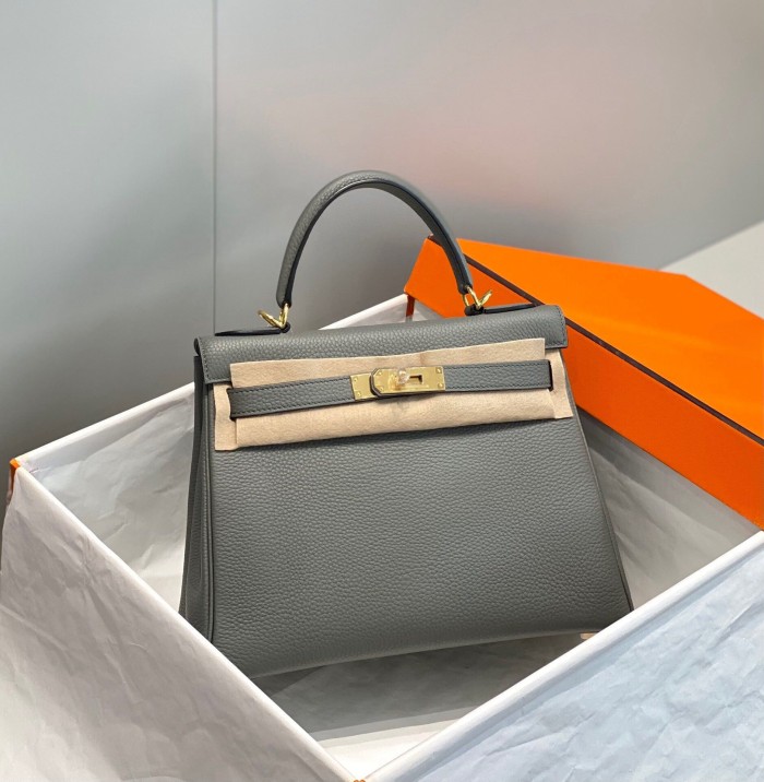 Imported Genuine Togo Calfskin Leather Tote Shoulder Bag