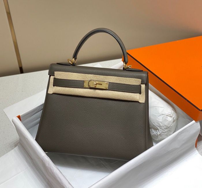 Imported Genuine Togo Calfskin Leather Tote Shoulder Bag