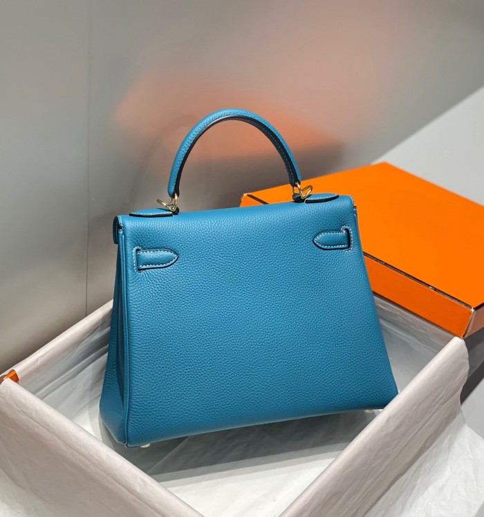 Imported Genuine Togo Calfskin Leather Tote Shoulder Bag