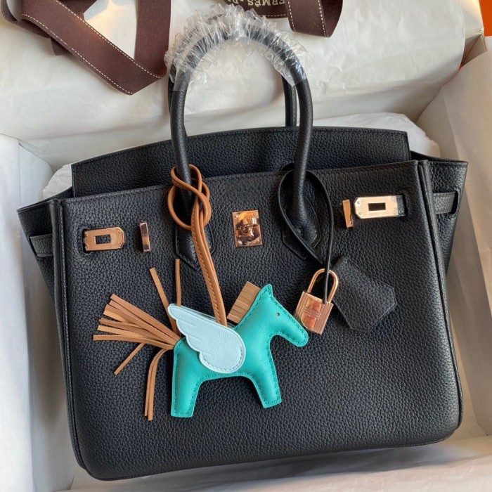 Genuine Togo Calfskin Leather Women Top Handle Bag