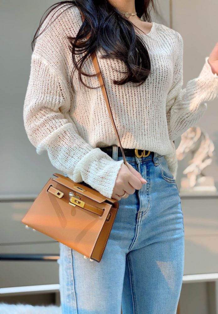 Imported Genuine Epsom Leather Tote Shoulder Bag Crossbody Bag