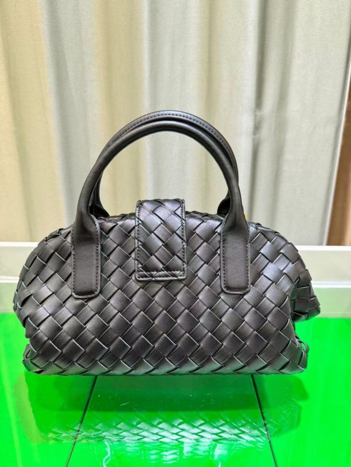 Genuine Cowhile Leather Woven Bag Designer Bowling Bag