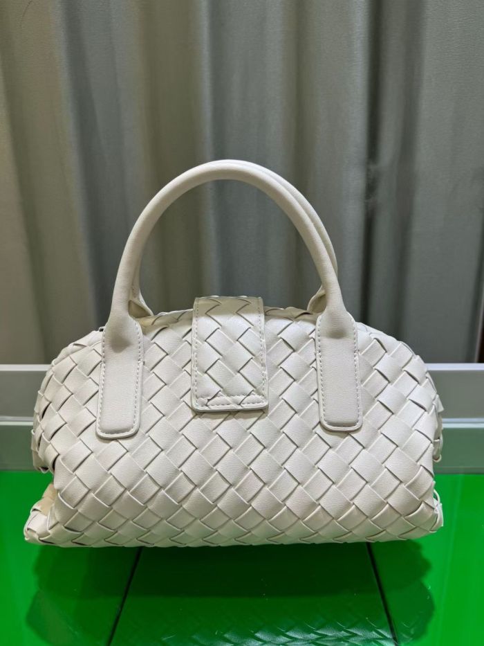 Genuine Cowhile Leather Woven Bag Designer Bowling Bag