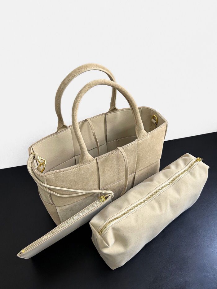 Genuine Nubuck Leather Designer Arco Tote Bag