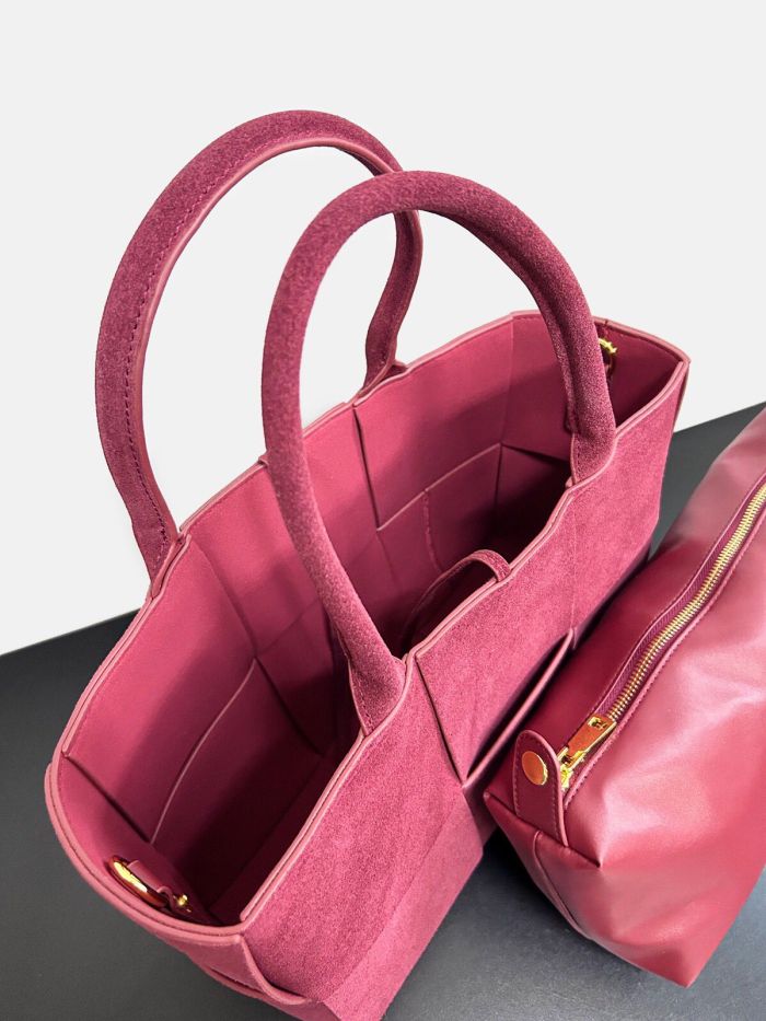 Genuine Nubuck Leather Designer Arco Tote Bag