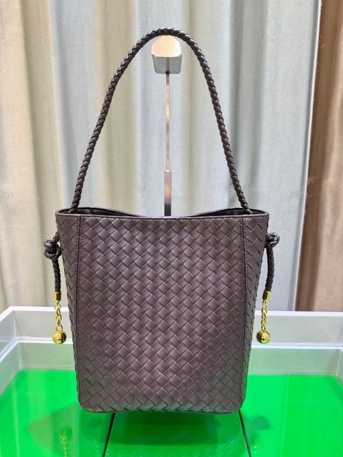 Leather Woven Bucket Bag