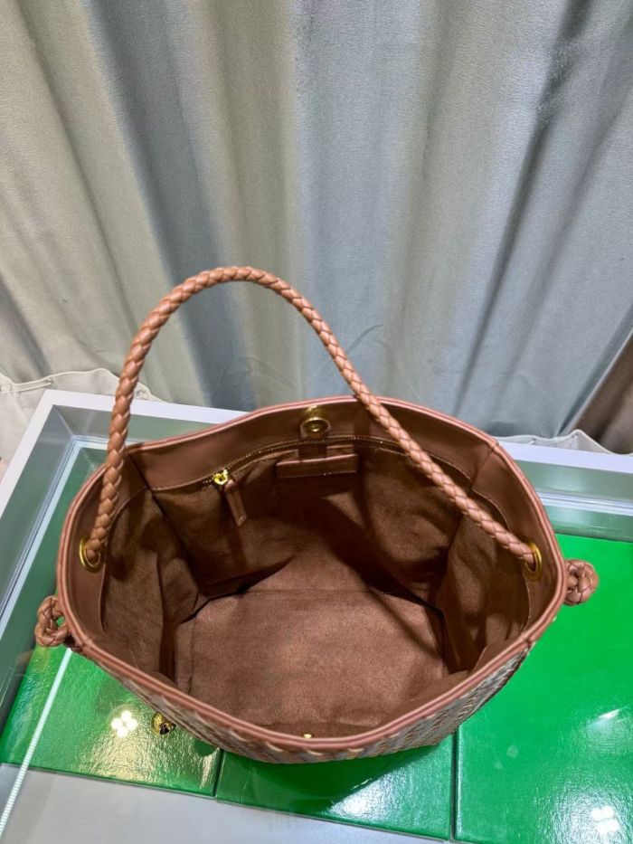 Leather Woven Bucket Bag