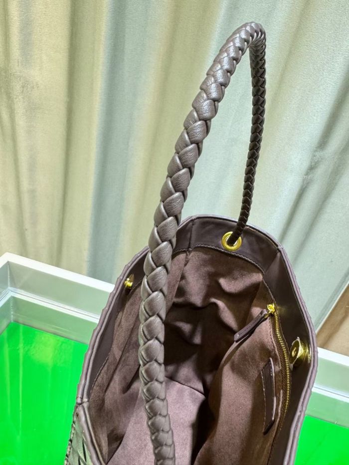 Leather Woven Bucket Bag
