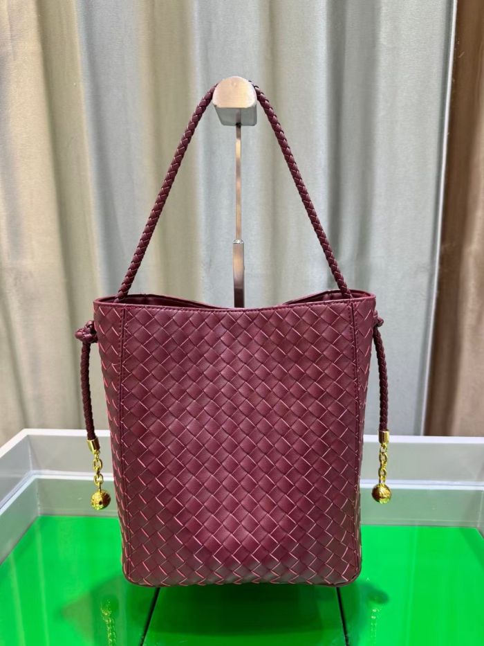 Leather Woven Bucket Bag