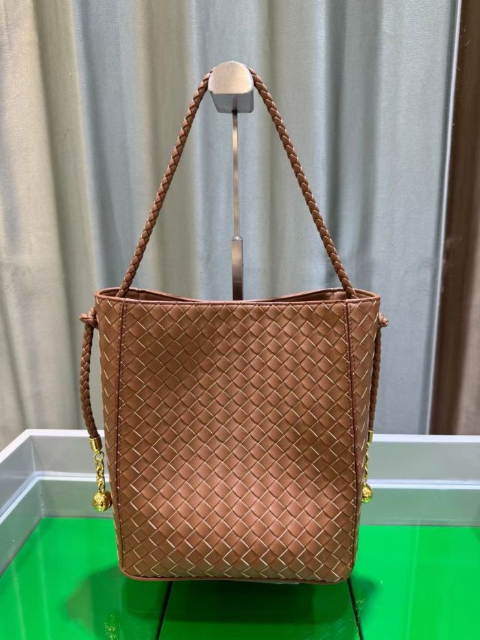 Leather Woven Bucket Bag