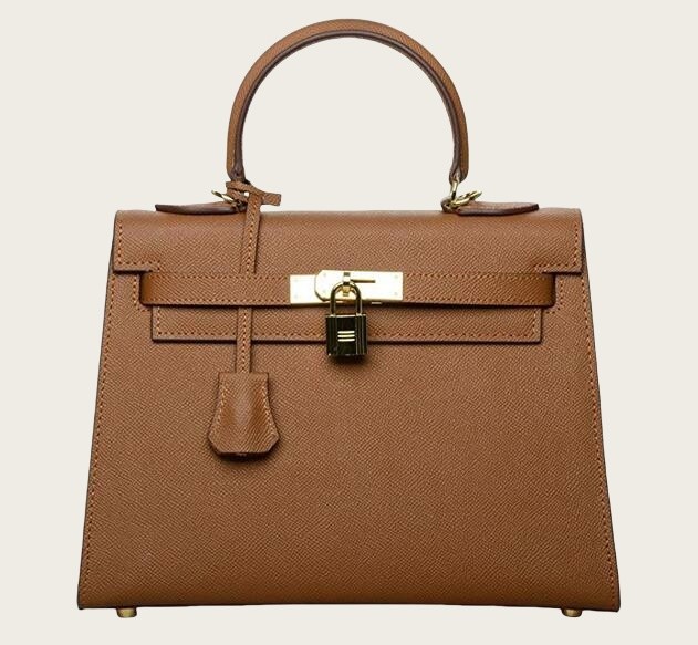 Vegan Epsom Leather Designer Kelly Bag25cm 28cm