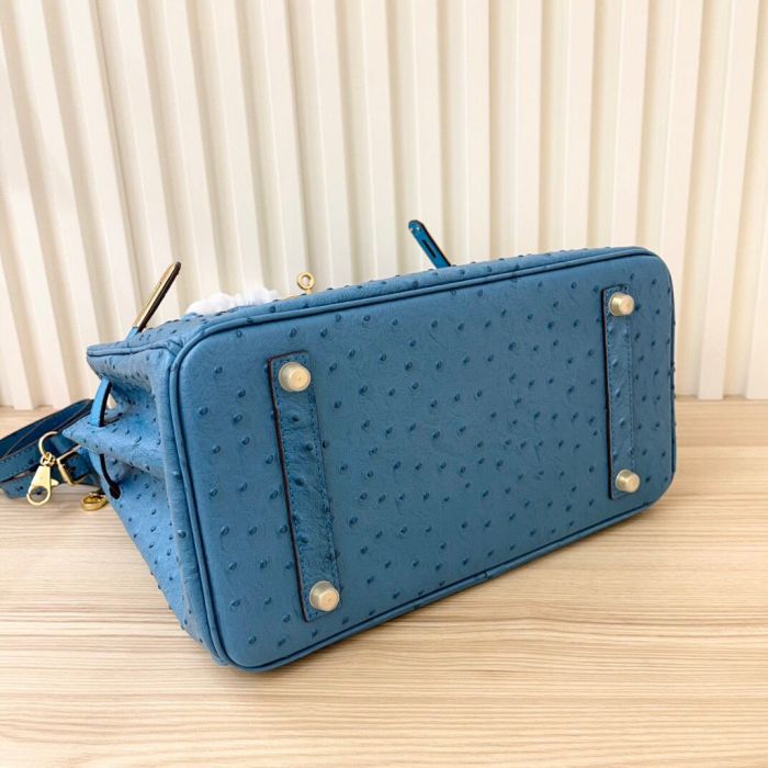 Genuine Leather Croco Grain with Ostrich Grain Bag