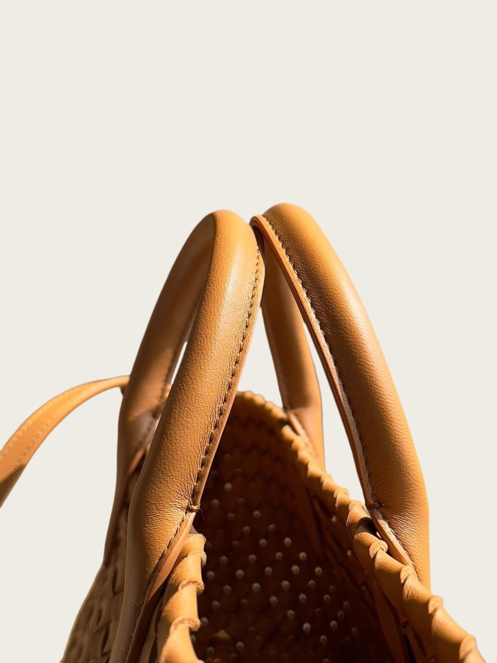 Genuine Lambskin Leather Designer Mini Cabat Bag