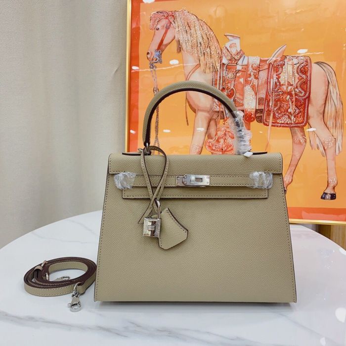 Mini Epsom Leather Tote Shoulder Bag with Silver Hardware