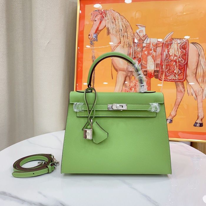 Mini Epsom Leather Tote Shoulder Bag with Silver Hardware