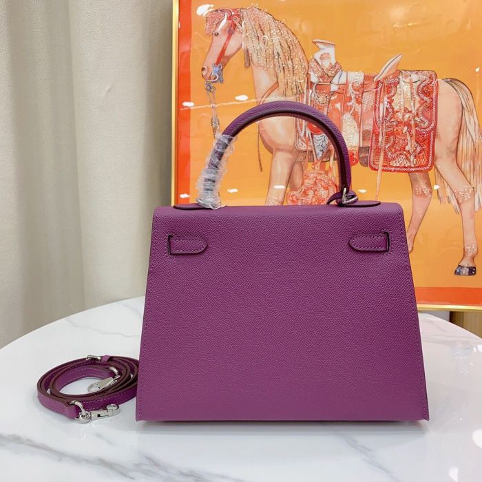 Mini Epsom Leather Tote Shoulder Bag with Silver Hardware