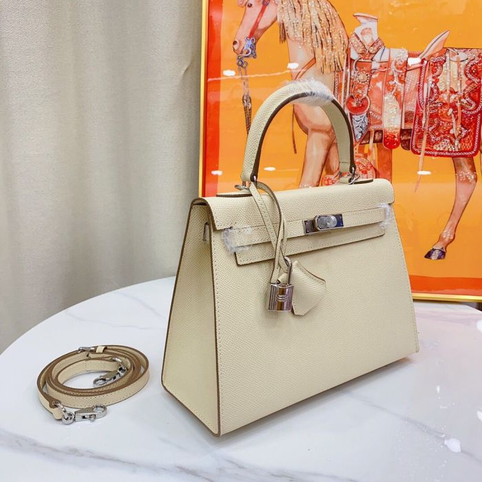 Mini Epsom Leather Tote Shoulder Bag with Silver Hardware