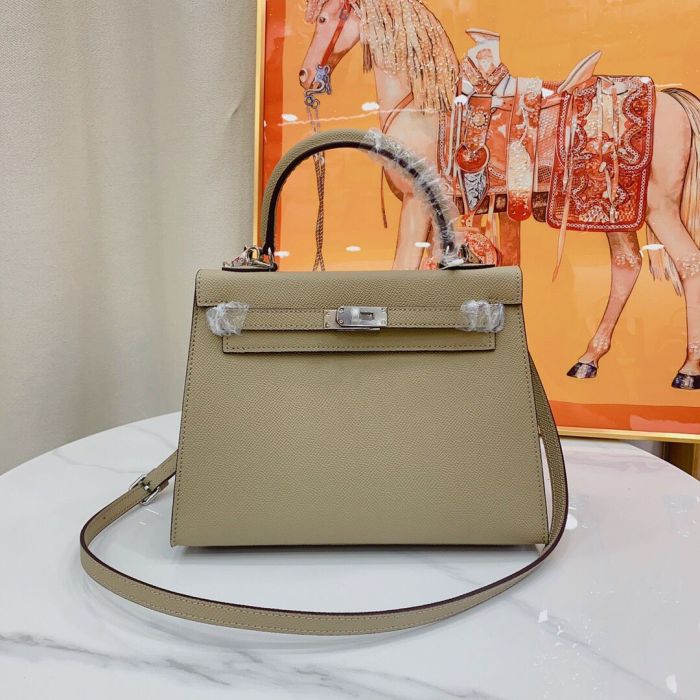 Mini Epsom Leather Tote Shoulder Bag with Silver Hardware