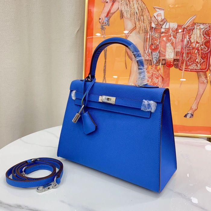 Mini Epsom Leather Tote Shoulder Bag with Silver Hardware