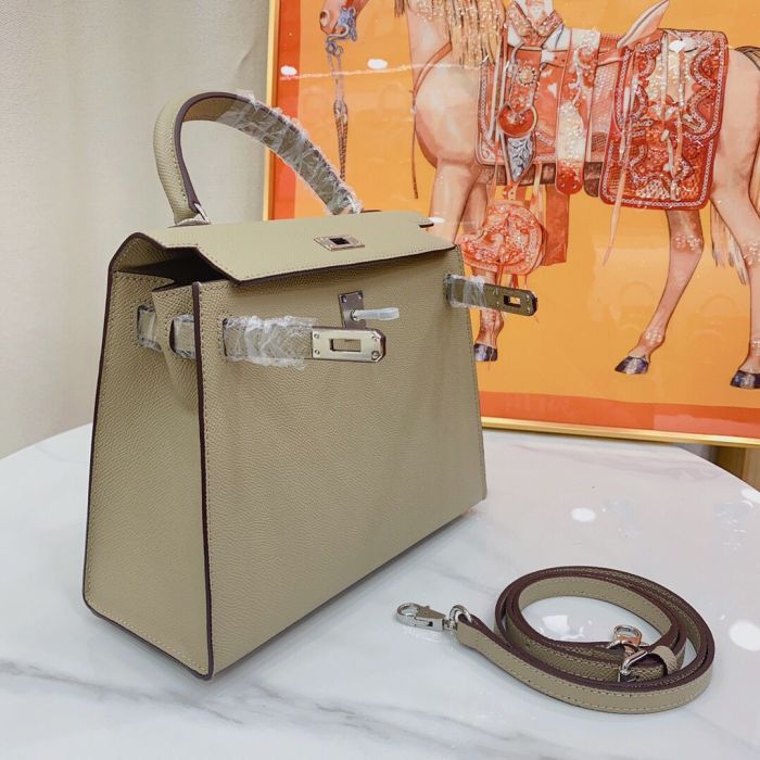 Mini Epsom Leather Tote Shoulder Bag with Silver Hardware