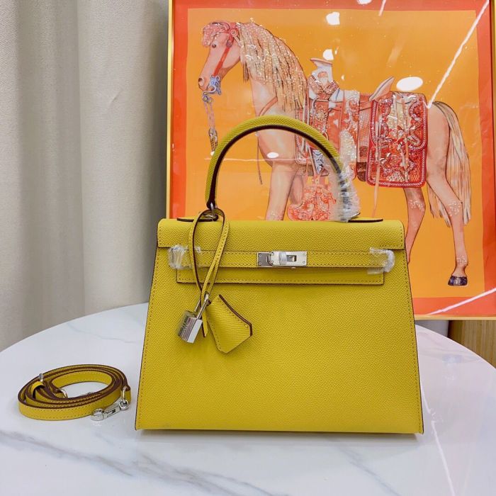 Mini Epsom Leather Tote Shoulder Bag with Silver Hardware