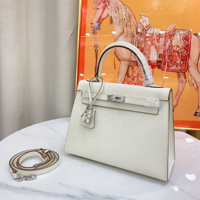 Mini Epsom Leather Tote Shoulder Bag with Silver Hardware