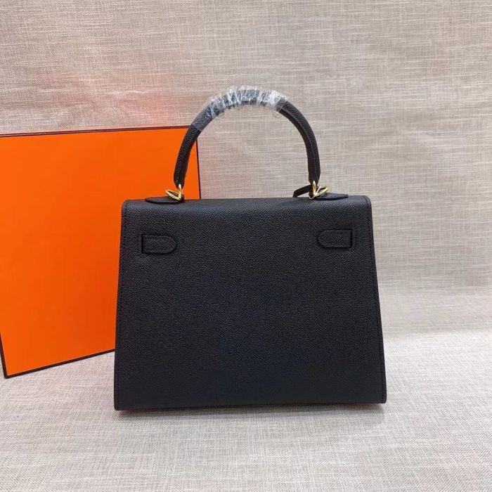 Genuine Epsom Leather Designer Kelly Bag 19cm 22cm 25cm 28cm with a Leather Horse Keychain