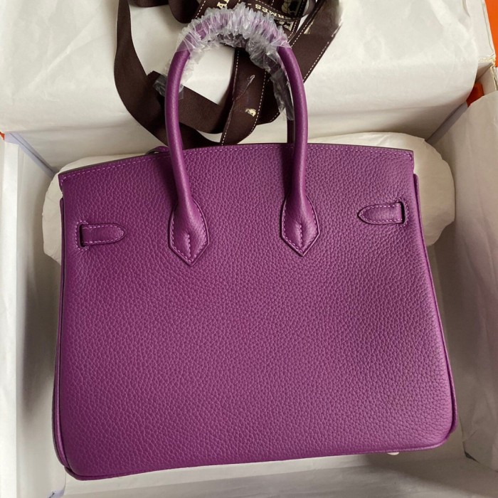 Genuine Togo Calfskin Leather Women Top Handle Bag