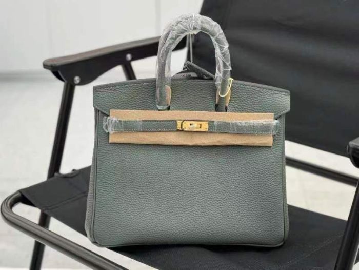 Genuine Togo Calfskin Leather Women Top Handle Bag