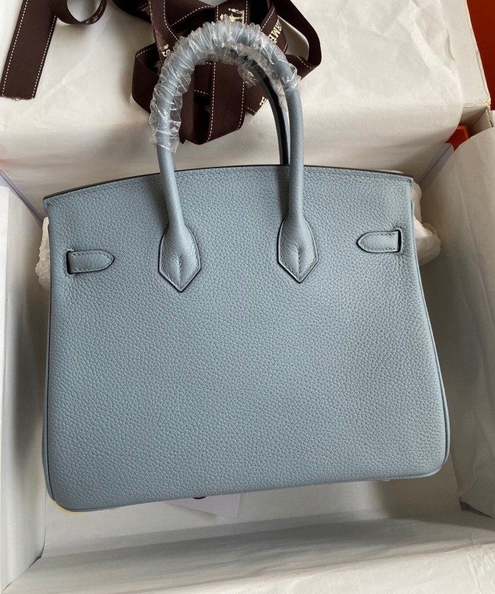 Genuine Togo Calfskin Leather Women Top Handle Bag