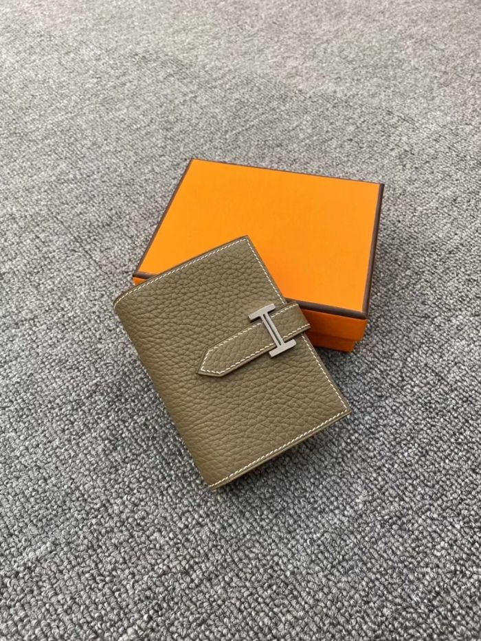 Handmade Stitching Togo Leather Small Wallet