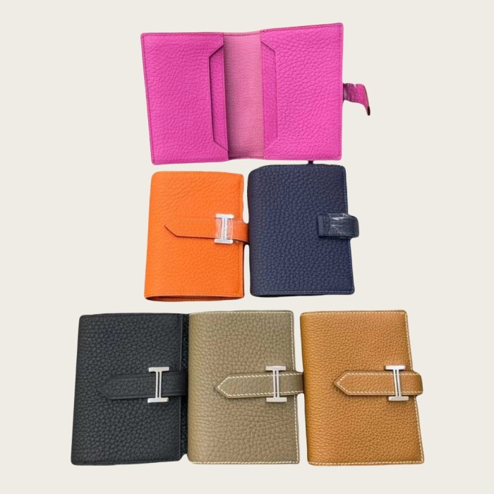 Handmade Stitching Togo Leather Small Wallet