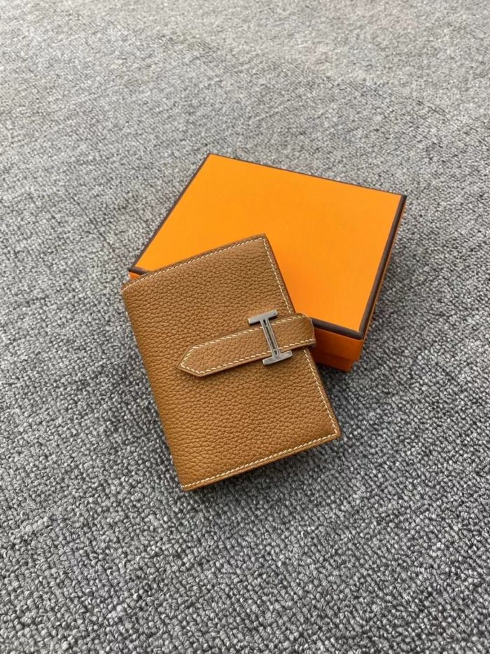 Handmade Stitching Togo Leather Small Wallet