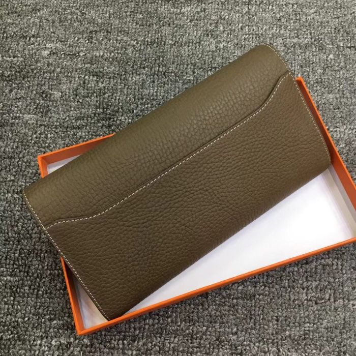 Togo Leather H Buckle Wallet