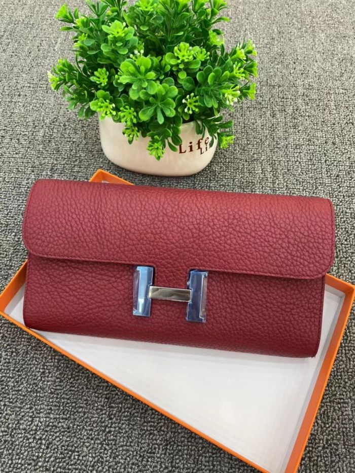 Togo Leather H Buckle Wallet