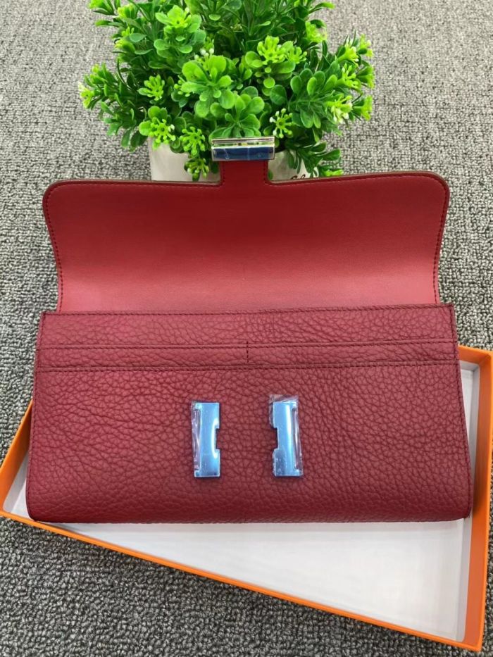 Togo Leather H Buckle Wallet