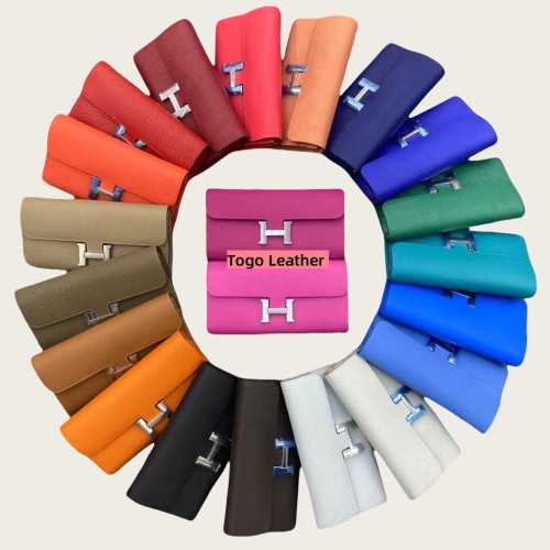 Togo Leather H Buckle Wallet