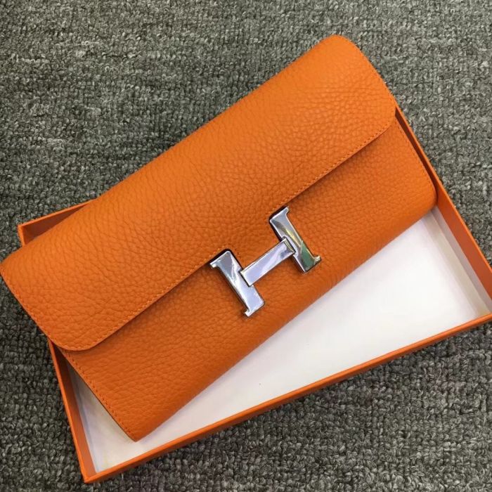 Togo Leather H Buckle Wallet