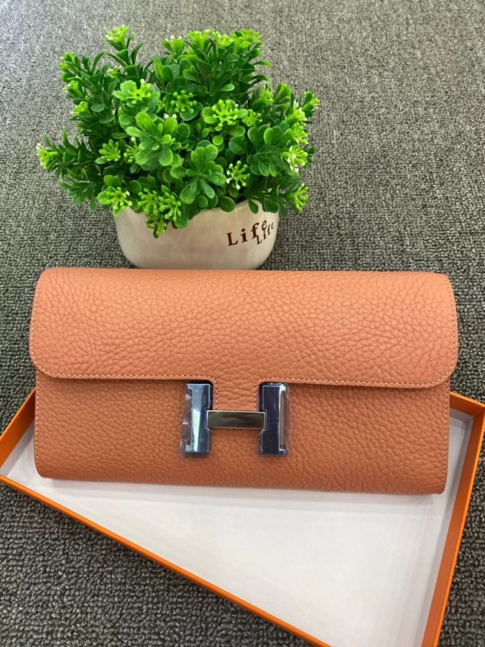 Togo Leather H Buckle Wallet